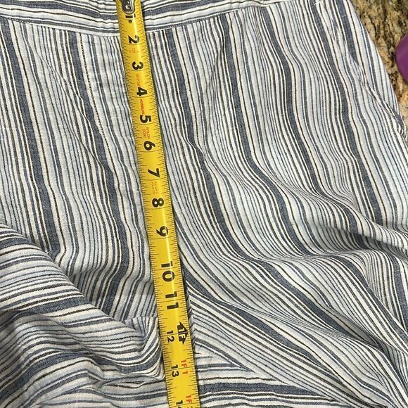 Chico’s Striped Linen Blend Textured Straight Leg Crop Pants Size XL - Picture 10 of 10